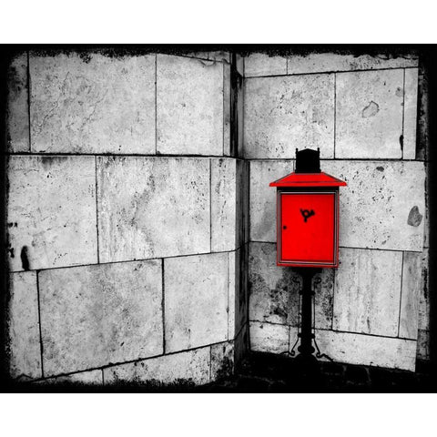 Red Mailbox White Modern Wood Framed Art Print by Allen, Kimberly
