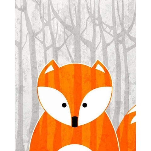 Woodland Fox Black Modern Wood Framed Art Print by Allen, Kimberly