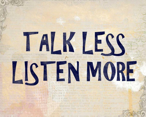 Talk Less White Modern Wood Framed Art Print with Double Matting by Allen, Kimberly