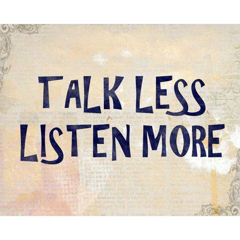 Talk Less Gold Ornate Wood Framed Art Print with Double Matting by Allen, Kimberly