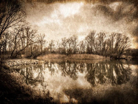 On the River 2 White Modern Wood Framed Art Print with Double Matting by Allen, Kimberly