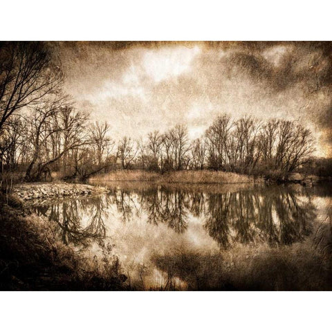 On the River 2 Gold Ornate Wood Framed Art Print with Double Matting by Allen, Kimberly