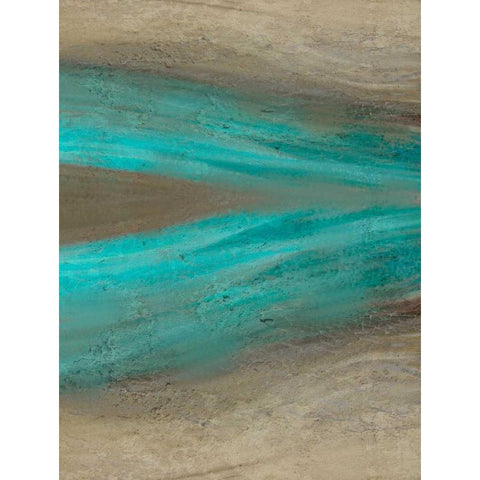 Turquoise Stream 2 Black Modern Wood Framed Art Print with Double Matting by Allen, Kimberly