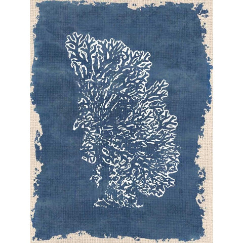 Blue Hue Coral 3 Black Modern Wood Framed Art Print by Allen, Kimberly