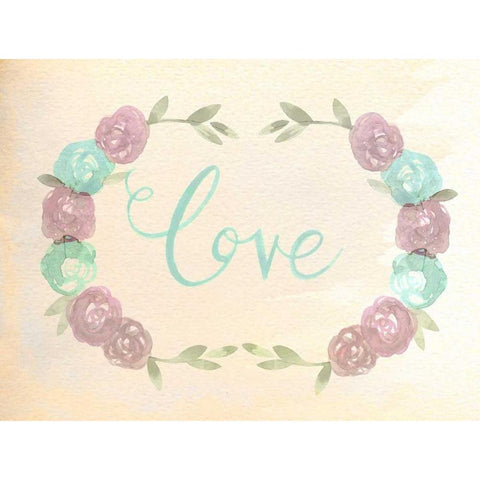 Flowered Love Black Modern Wood Framed Art Print by Allen, Kimberly
