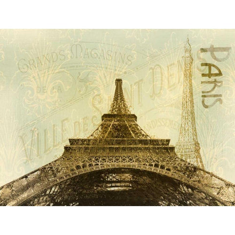 Below The Eiffel Tower White Modern Wood Framed Art Print by Allen, Kimberly