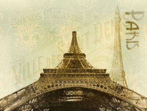 Below The Eiffel Tower Black Ornate Wood Framed Art Print with Double Matting by Allen, Kimberly