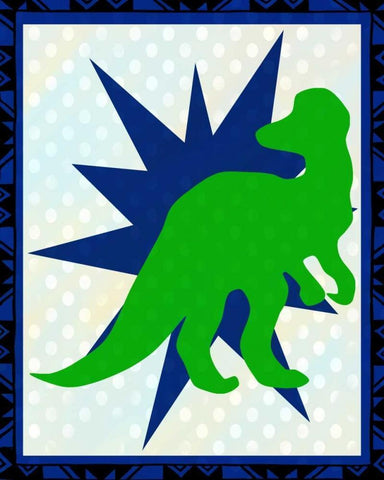 Dinosaur 3 White Modern Wood Framed Art Print with Double Matting by Allen, Kimberly
