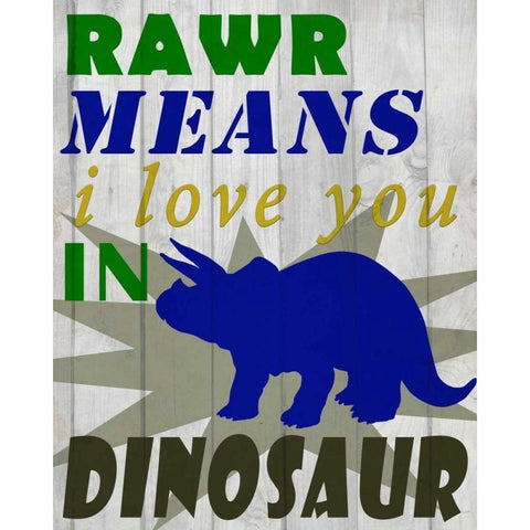 Rawr Means White Modern Wood Framed Art Print by Allen, Kimberly