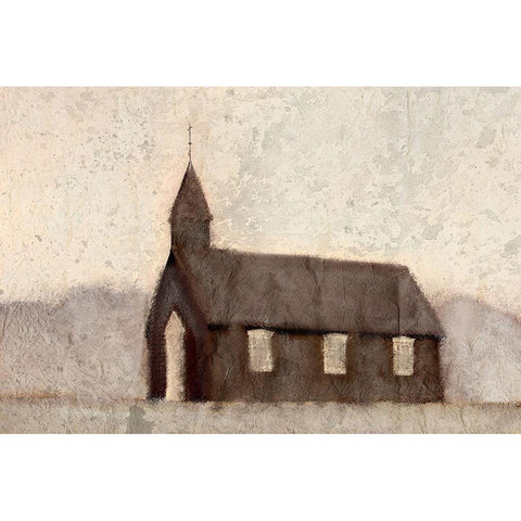 Mountain Church White Modern Wood Framed Art Print by Kimberly, Allen
