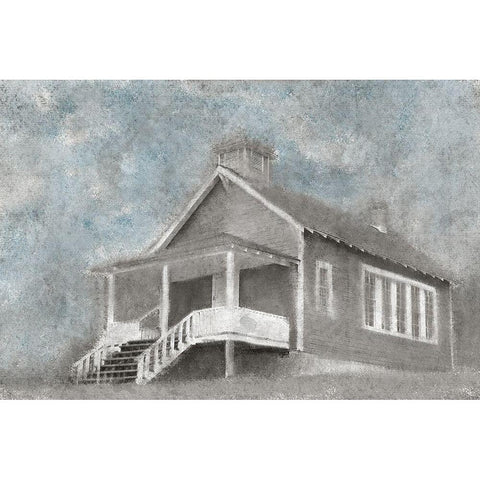 Steps to School Black Modern Wood Framed Art Print by Kimberly, Allen