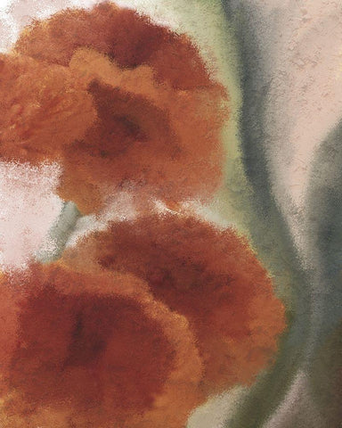 Fall Blooms 2 White Modern Wood Framed Art Print with Double Matting by Kimberly, Allen