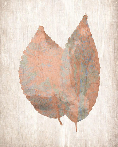 Leaf Print 2 White Modern Wood Framed Art Print with Double Matting by Kimberly, Allen