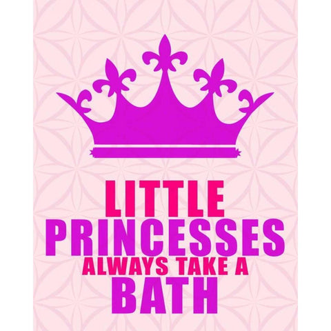 Little Princesses Bath Gold Ornate Wood Framed Art Print with Double Matting by Allen, Kimberly