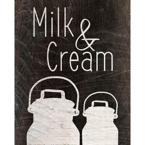 Milk and Cream Black Modern Wood Framed Art Print with Double Matting by Kimberly, Allen