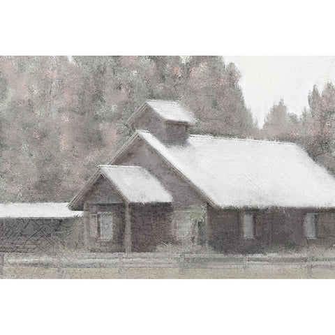 At the Farm Black Modern Wood Framed Art Print with Double Matting by Kimberly, Allen