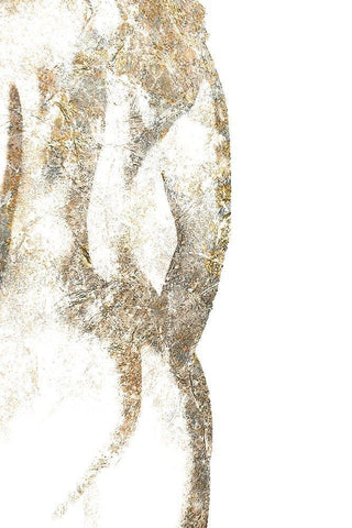 Silver Silhouette 1 Black Ornate Wood Framed Art Print with Double Matting by Kimberly, Allen