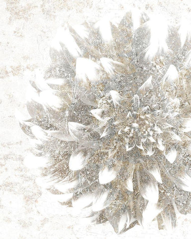 Silver Blooms 2 White Modern Wood Framed Art Print with Double Matting by Kimberly, Allen