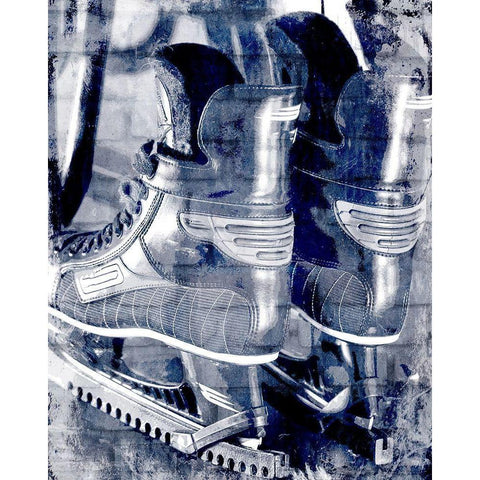 Skates White Modern Wood Framed Art Print by Kimberly, Allen