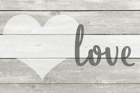 Barnwood Love White Modern Wood Framed Art Print with Double Matting by Kimberly, Allen