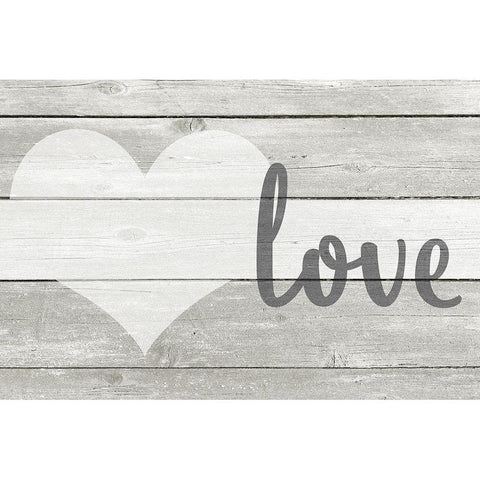Barnwood Love White Modern Wood Framed Art Print by Kimberly, Allen