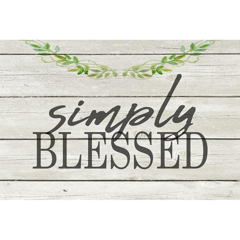 Simply Blessed Gold Ornate Wood Framed Art Print with Double Matting by Kimberly, Allen