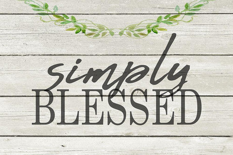 Simply Blessed Black Ornate Wood Framed Art Print with Double Matting by Kimberly, Allen