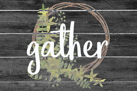 Gather v2 White Modern Wood Framed Art Print with Double Matting by Kimberly, Allen