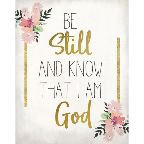 Be Still and Know White Modern Wood Framed Art Print by Kimberly, Allen
