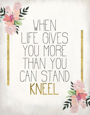Kneel White Modern Wood Framed Art Print with Double Matting by Kimberly, Allen