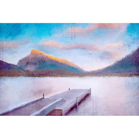 Banff Dock Black Modern Wood Framed Art Print by Allen, Kimberly