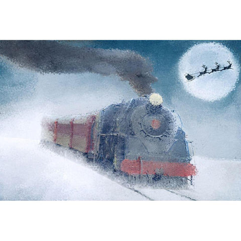 Christmas Eve Travel Gold Ornate Wood Framed Art Print with Double Matting by Kimberly, Allen