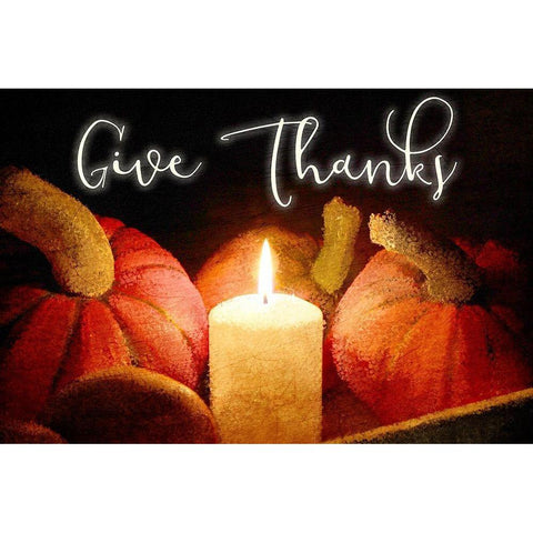 Give Thanks Gold Ornate Wood Framed Art Print with Double Matting by Kimberly, Allen