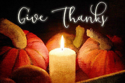 Give Thanks White Modern Wood Framed Art Print with Double Matting by Kimberly, Allen