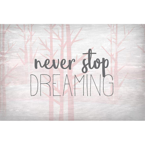 Never Stop Dreaming Pink Gold Ornate Wood Framed Art Print with Double Matting by Kimberly, Allen