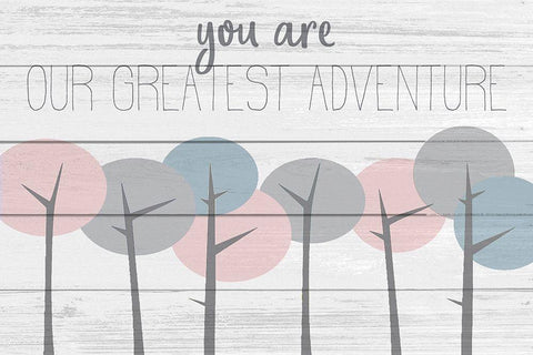 Our Greatest Adventure White Modern Wood Framed Art Print with Double Matting by Kimberly, Allen