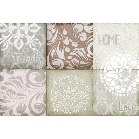 Home Family Love v1 White Modern Wood Framed Art Print by Kimberly, Allen