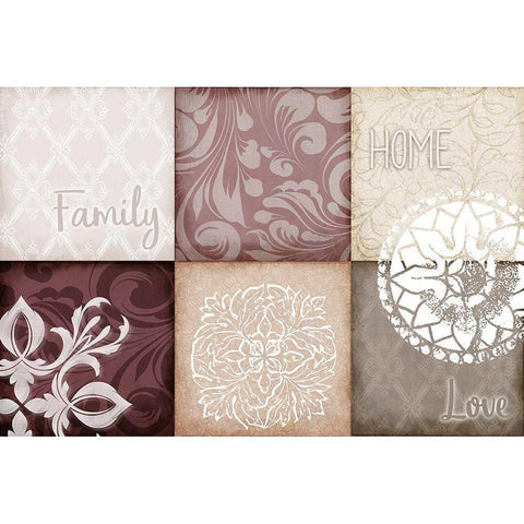 Home Family Love v2 Black Modern Wood Framed Art Print by Kimberly, Allen