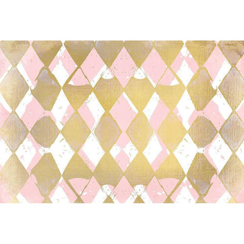 Pink and Gold Black Modern Wood Framed Art Print with Double Matting by Kimberly, Allen