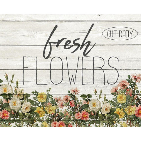 Fresh Flowers White Modern Wood Framed Art Print by Kimberly, Allen