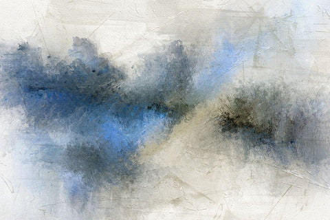 Modern Blue White Modern Wood Framed Art Print with Double Matting by Allen, Kimberly