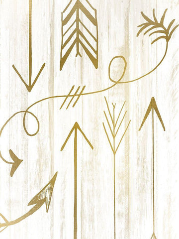 Arrow Way 2 White Modern Wood Framed Art Print with Double Matting by Kimberly, Allen