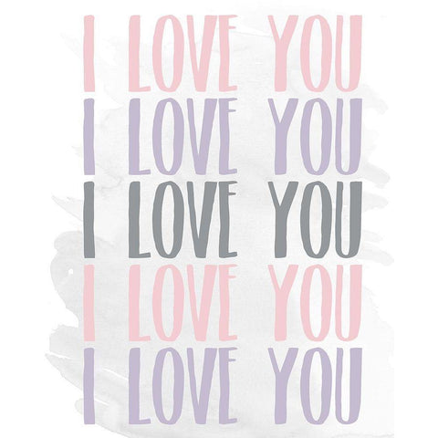 Love Love Love Black Modern Wood Framed Art Print with Double Matting by Kimberly, Allen