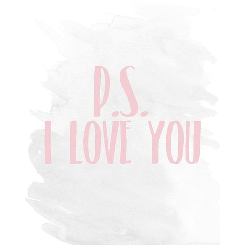 PS I Love You Black Modern Wood Framed Art Print with Double Matting by Kimberly, Allen