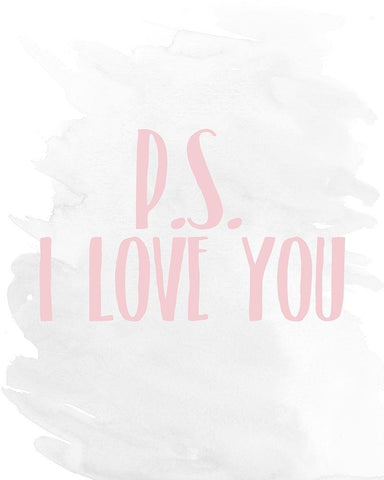 PS I Love You White Modern Wood Framed Art Print with Double Matting by Kimberly, Allen