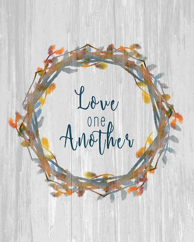 Love one Another White Modern Wood Framed Art Print with Double Matting by Kimberly, Allen