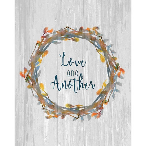 Love one Another Black Modern Wood Framed Art Print by Kimberly, Allen