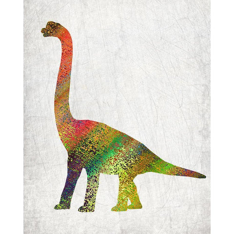 Bright Dino 2 Black Modern Wood Framed Art Print with Double Matting by Kimberly, Allen