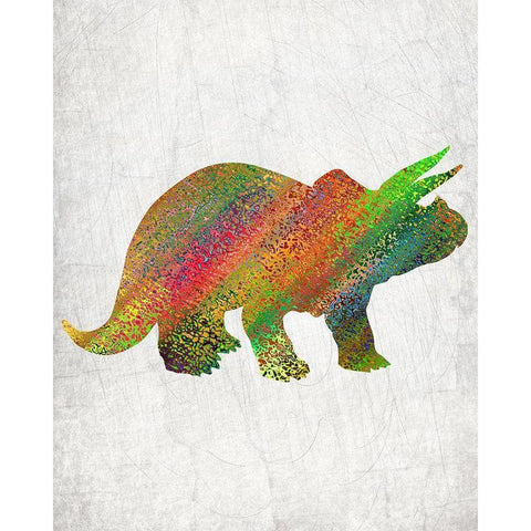 Bright Dino 3 White Modern Wood Framed Art Print by Kimberly, Allen