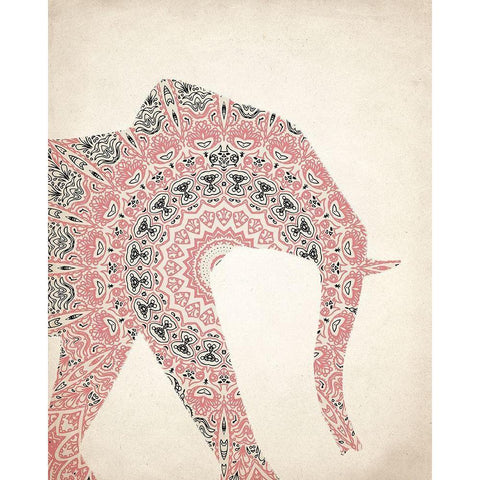 Mandala Elephant 1 Black Modern Wood Framed Art Print with Double Matting by Kimberly, Allen